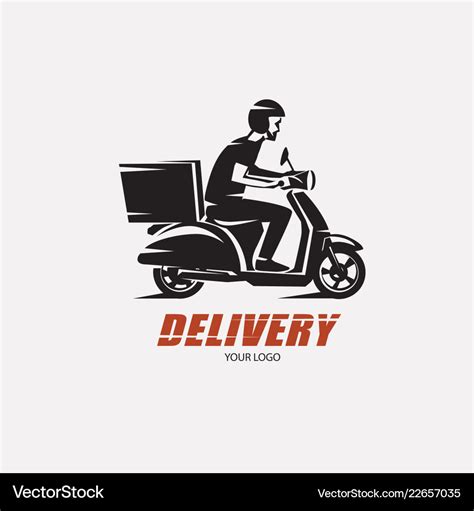 Scooter delivery silhouette logo template Vector Image