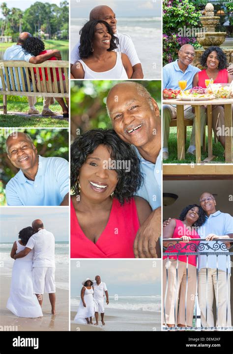 Happy senior African American couple together outside active retirement ...