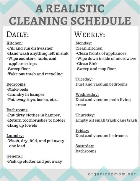 A Realistic Cleaning Schedule You Can Stick With | Cleaning schedule, Cleaning hacks, House ...