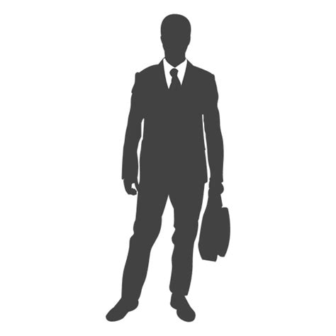 Businessman silhouette standing with bag - Transparent PNG & SVG vector file