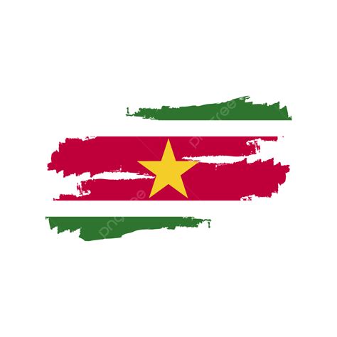 Suriname Flag Watercolor Painted Brush Vector Desing, Suriname Flag Brush, Suriname Flag Vector ...