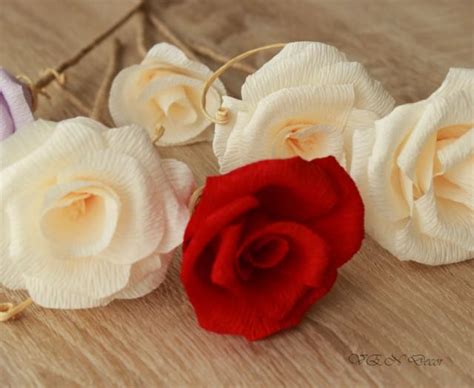 10 Stemmed Roses, Paper Flower Decor, Rustic Flower Centerpiece, Wedding Table Centerpiece, Rose ...