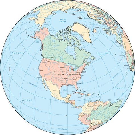North America on the globe - Full size | Gifex