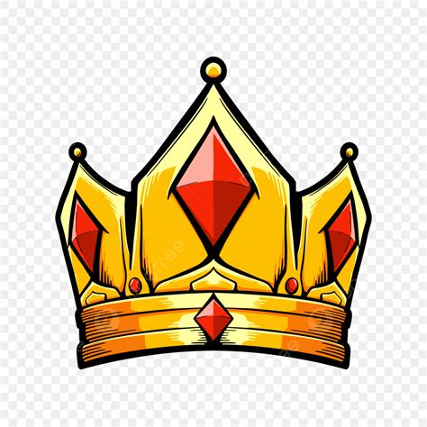 King Crown Logo White Transparent, King Golden Crown With Red Diamonds Vector Logo, King, Golden ...