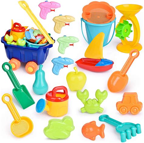 Fun Little Toys 20 Pcs Beach Toys for Kids Set;Summer Fun Sand Toys and Sandbox Toys,Plastic ...