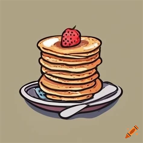 Minimalist vector icon of pancakes on Craiyon