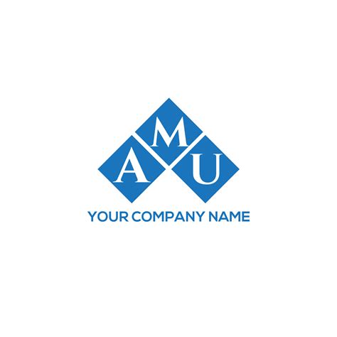 AMU letter logo design on WHITE background. AMU creative initials ...