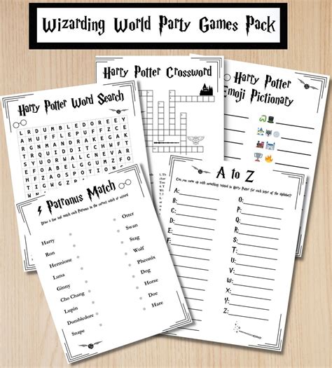 Printable Wizard Party Games Wizarding Game Bundle Kids Activities PDF ...