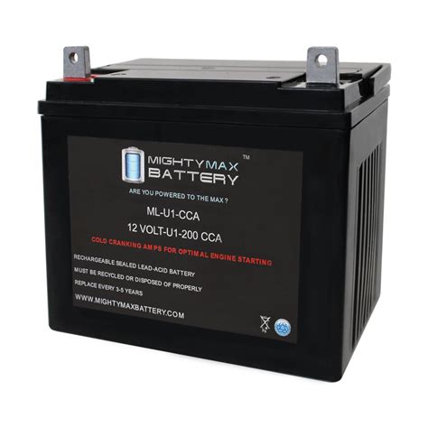 ML-U1 12V 200CCA AGM Battery for John Deere Lawnmower, Long-Lasting ...