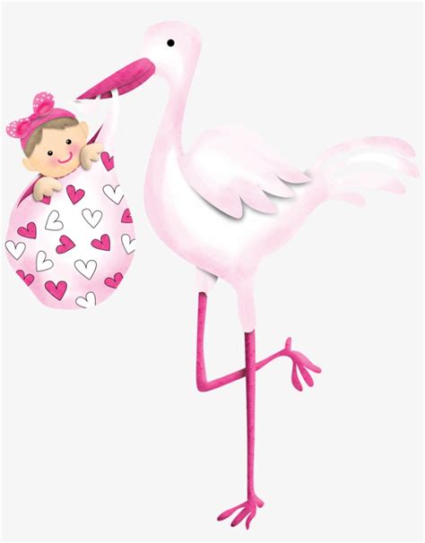 Stork Vector Flamingo Clipart Black And White Library - Baby Girl Stork Clip Art - 832x1024 PNG ...