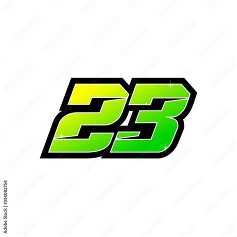 Vector Racing number 23, start racing number, sport race number with ...