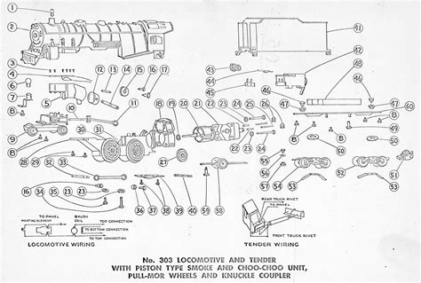 American Flyer Locomotive 303 Parts List and Diagram - TrainDR