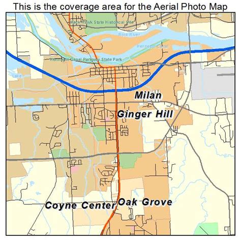 Aerial Photography Map of Milan, IL Illinois