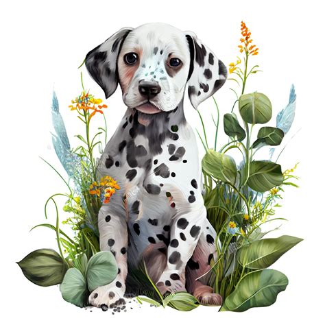 Dalmatian Puppy Digital Watercolor Clipart, Dalmatian Breed Printable Wall Art, Design Resource ...