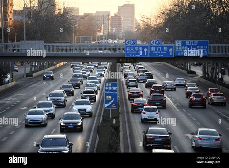 Beijing, China. 3rd Jan, 2023. Vehicles run on North Third Ring Road ...