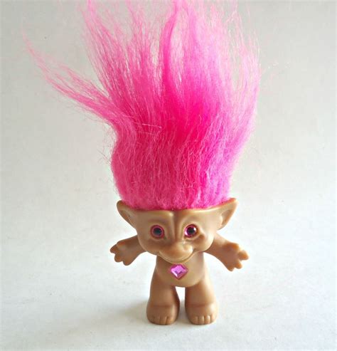 Vintage Troll Doll Ace Novelty Treasure Troll Doll Pink Hair Pink ...