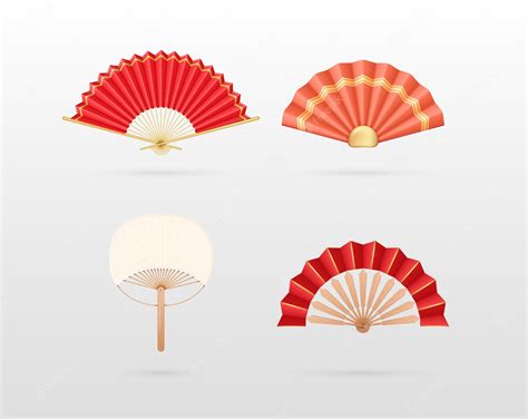 Premium Vector | Realistic detailed 3d asian fans set symbol of asia ...