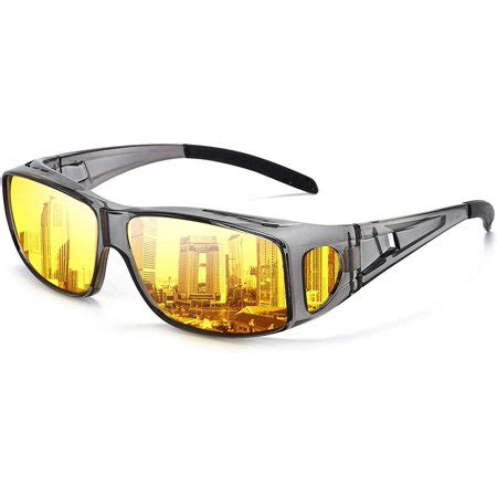 Night Vision Glasses Anti Glare Fit Over Prescription Glasses HD ...