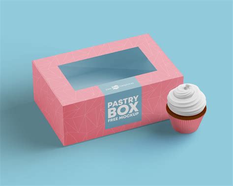 Free Pastry Window Box Mockup (PSD) - Psfreebies