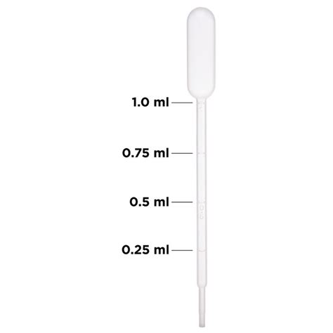 Pasteur pipettes, PE, 1 ml, sterile, 154 mm, graduated, individually blistered, pack of 500 ...