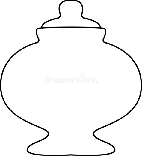 Ceramic Vase Outline stock vector. Illustration of vector - 293776920