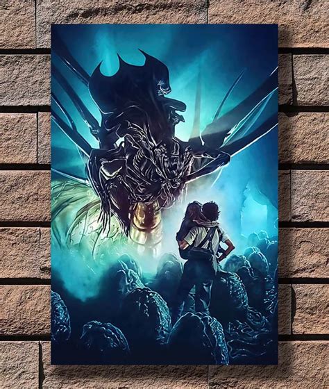 B 477 Aliens Queen Alien Xenomorph Movie Poster Art L W Canvas Print ...