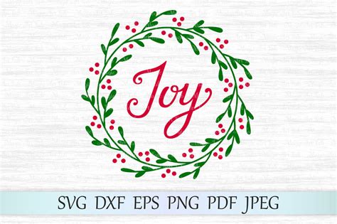 Joy wreath svg, Joy svg, Holly wreath svg, Joy cut file By MagicArtLab | TheHungryJPEG