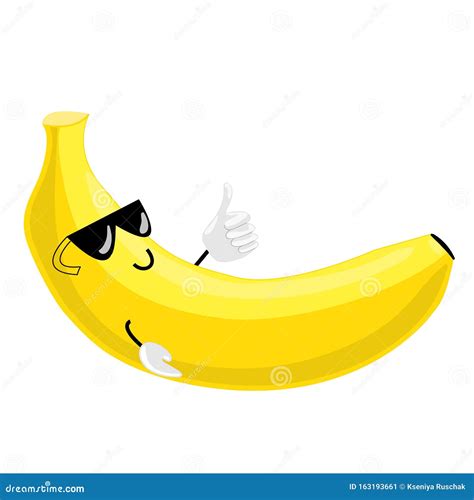 Vruchtbare Letters Vectorillustratie Van Een Coole Cartoongele Banaan ...