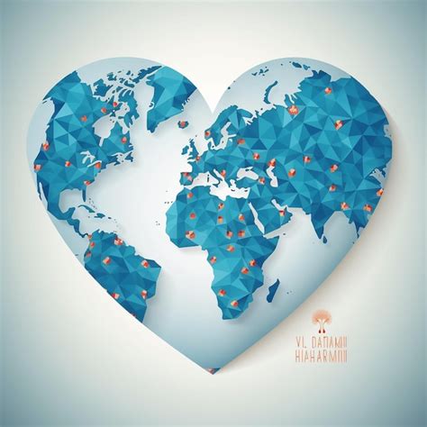 Premium AI Image | A heart made by a map of the world