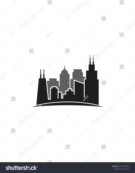 Chicago Skyline Logo Vector 001 Stock Vector (Royalty Free) 1374533351