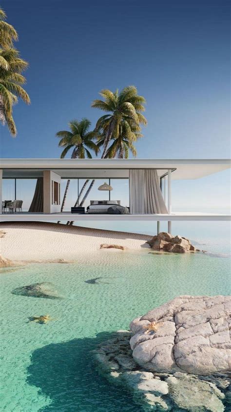 Ocean side Villa in the Bahamas 🏝💙 | Ev mimarisi, Plaj evleri, Rüya ev