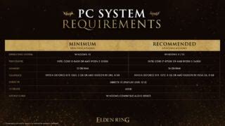 Elden Ring PC system requirements announced - Gematsu