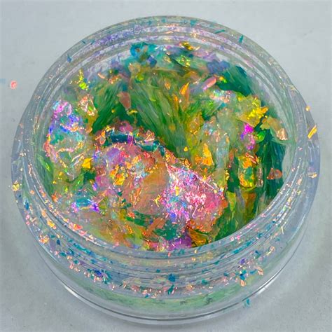 Tropical No.182 1g Flakes Iridescent Aurora Color Shift Flake Chameleon Nail Cosmetic DIY Resin ...