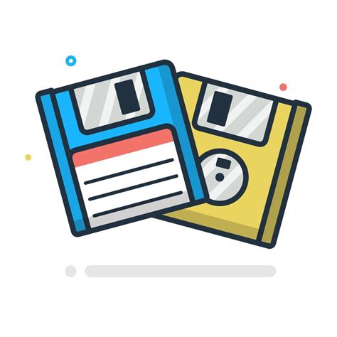 Floopy data disk retro vintage 80s 90s diskette cartoon concept ...