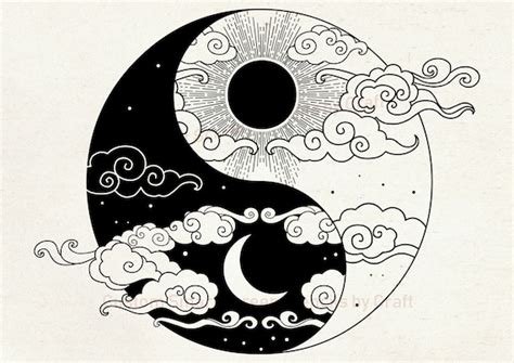 Sun and Moon Yin Yang Silkscreen Stencil Reusableself - Etsy