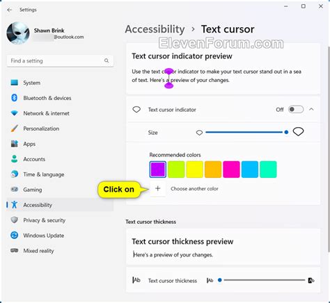 Change Text Cursor Indicator Color in Windows 11 | Windows 11 Forum