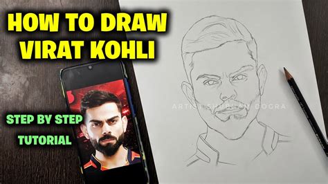 How To Draw Virat Kohli Virat Kohli Drawing Step By Step Virat Kohli ...