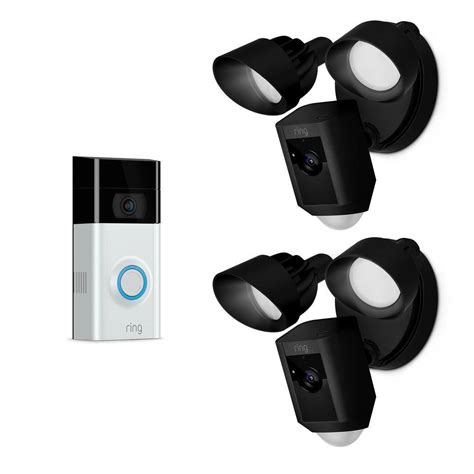 Ring Wireless Video Doorbell 2 with Floodlight Cam Black (2-Pack) – eX ...