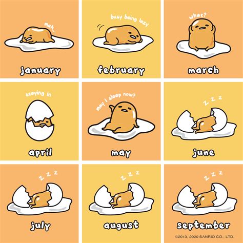 Gudetama on Twitter: "which month is your mood… #2020challenge…