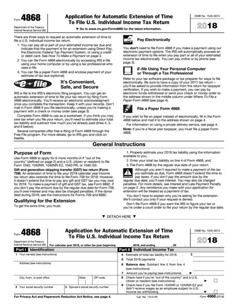 IRS Form 4868 PDF Application To Fill Download | Printable Form 2022