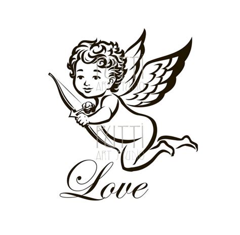 Angel clipart. Cupid with arrow of love.SVG Ai EPS PNG | Etsy