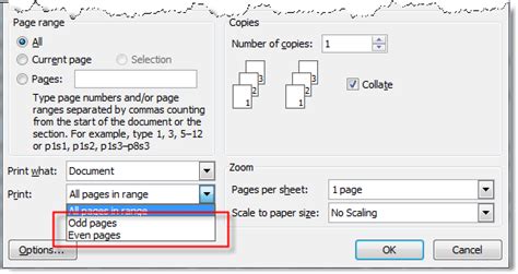 MS Word: How to Print Odd or Even Pages | Technical Communication Center