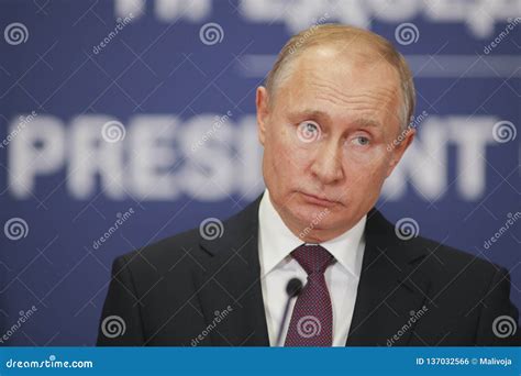 Belgrade, Serbia - January 17, 2019 : Vladimir Putin, the President of ...