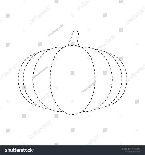 Pumpkin Tracing Worksheet Kids Stock Vector (Royalty Free) 2193561607 ...