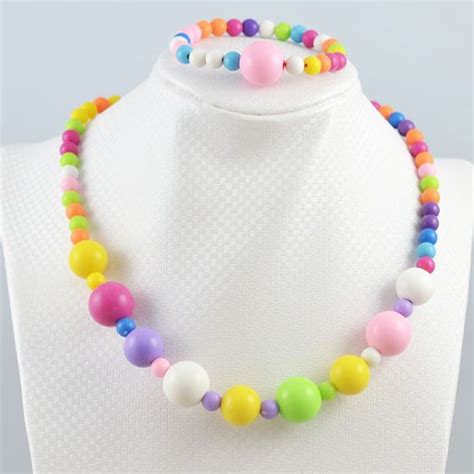 Chunky Beads Necklace Set Childrens Jewelry Baby Necklace Bracelet ...