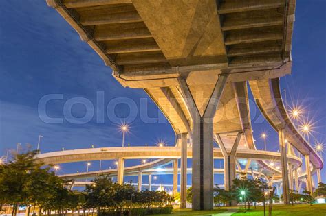 Bhumibol Bridge at night | Stock image | Colourbox