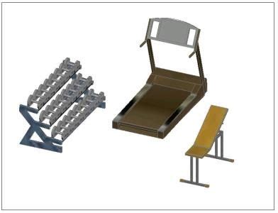 Exercise Equipment In AutoCAD | CAD library