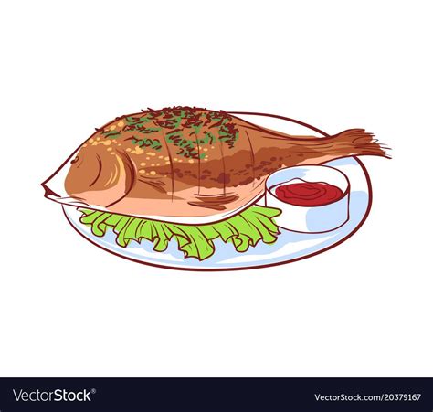 √ Fried Fish Clip Art