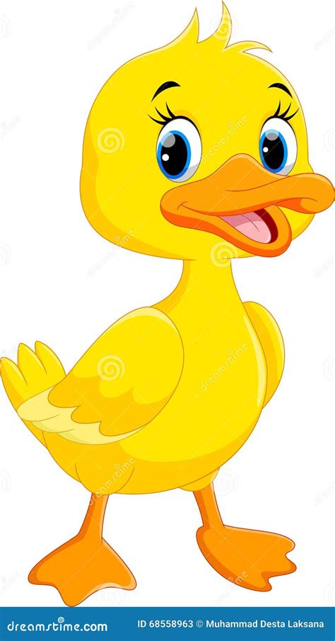 Cute duck cartoon stock illustration. Illustration of farm - 68558963