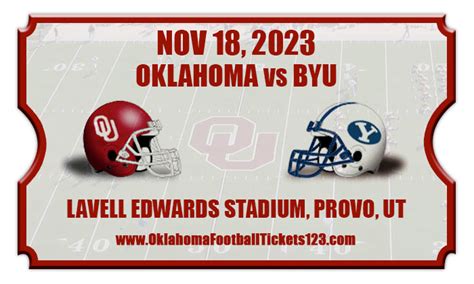 Oklahoma Sooners vs BYU Cougars Football Tickets | 11/18/23